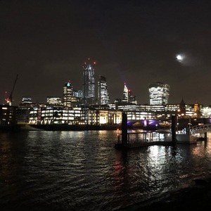 London at night from the river
